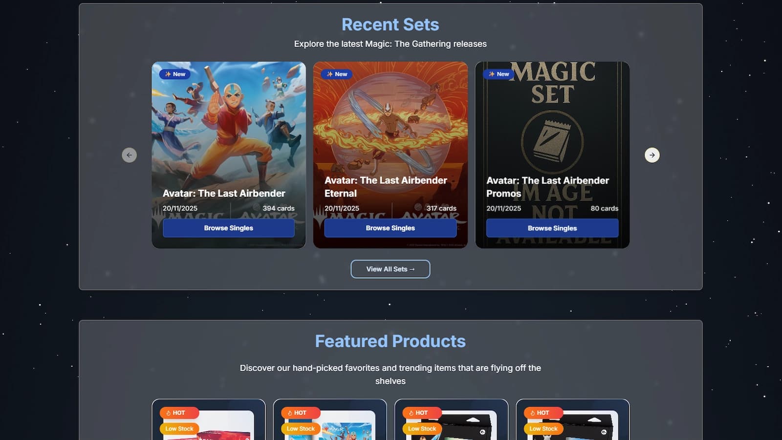 Home - Hero y navegación